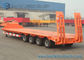 60 T Heavy Lowbed Flatbed Semi Trailer , 4 Axles Flatbed Car Trailer